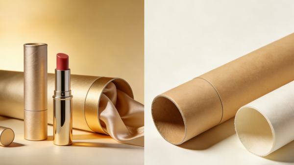 Rolled edge and straight edge paper tubes used for cosmetics and gift packaging