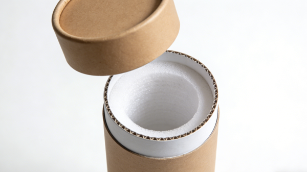 Custom paper tube packaging showing lid and base structure