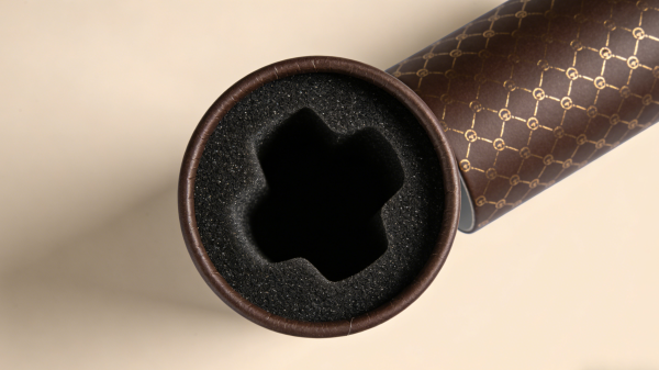 EVA foam insert inside premium paper tube packaging for high-value products