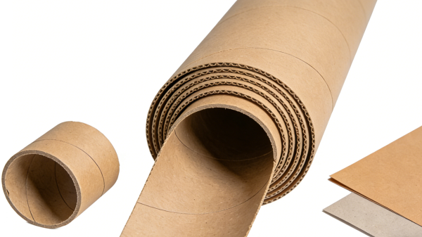 Cross-section view of custom paper tube packaging showing multi-layer wound paperboard structure and different wall thickness options