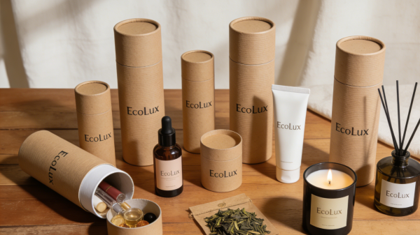 Paper tube packaging used for premium cosmetics, candles, tea, and luxury gift products