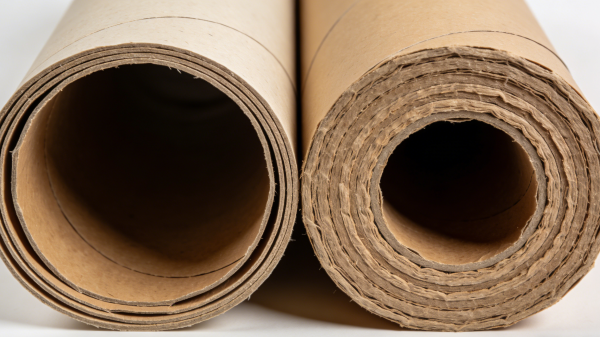 Comparison of thin and thick paper tube packaging showing wall thickness and strength