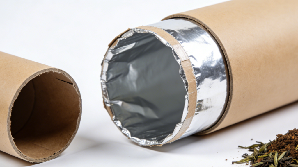 Food grade paper tube with aluminum inner lining